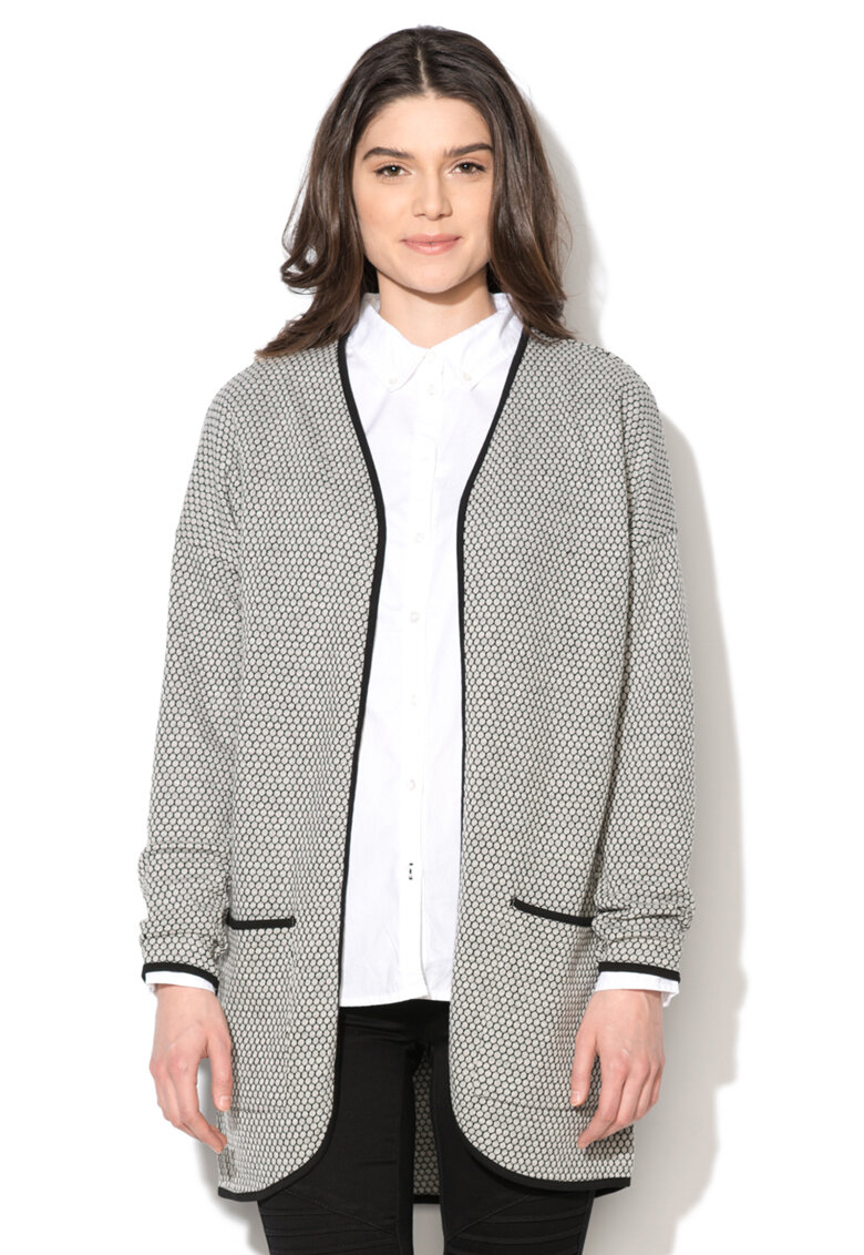 Cardigan gri tricotat cu buzunare Diamond