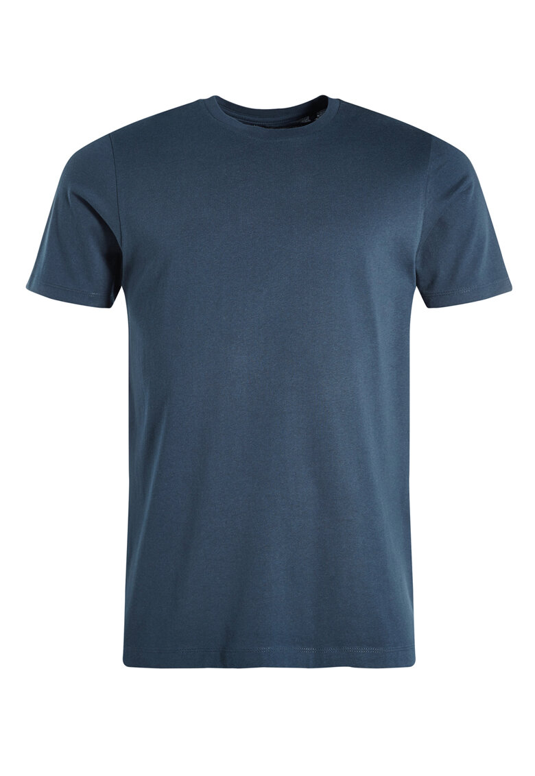 Tricou regular fit bleumarin cu decolteu la baza gatului